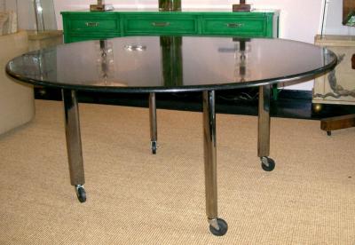 Joe D urso Joe Durso for KNOLL International Black Granite Top Round Dining Table