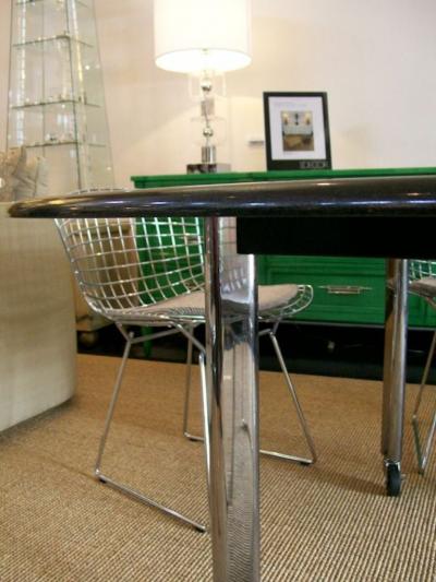 Joe D urso Joe Durso for KNOLL International Black Granite Top Round Dining Table