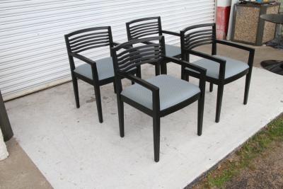 Joe Linda Ricchio Set of 4 Ebonized Knoll Ricchio Chairs