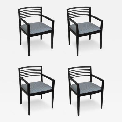 Joe Linda Ricchio Set of 4 Ebonized Knoll Ricchio Chairs