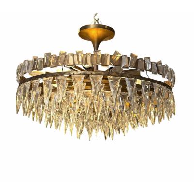 Joe Nye Modern Joe Nye Trillion Large Flush Mount in Hand Rubbed Brass