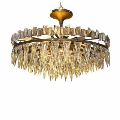 Joe Nye Modern Joe Nye Trillion Large Flush Mount in Hand Rubbed Brass