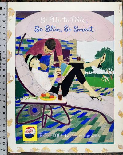 Joe de Mers Pepsi advertisement Mid Century Original Artwork Golden Age of Illustration