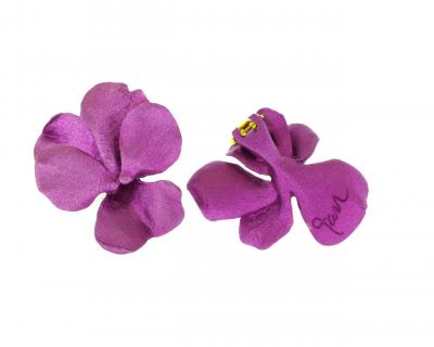 Joel Arthur Rosenthal JAR Aluminum Pansy Violet Earrings