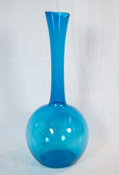 Joel Philip Myers Massive Blue Glass Elongated Vase