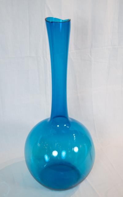 Joel Philip Myers Massive Blue Glass Elongated Vase
