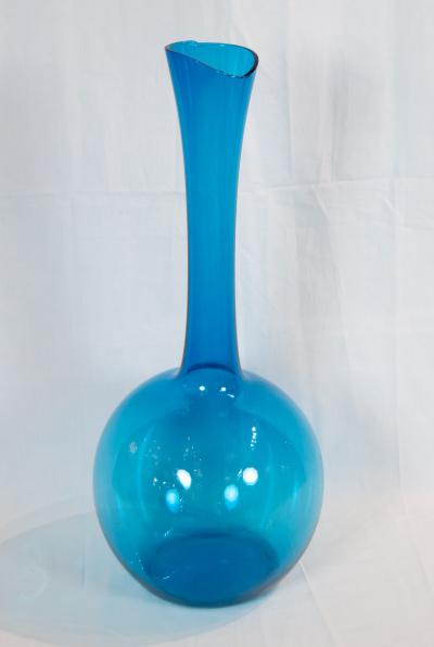 Joel Philip Myers Massive Blue Glass Elongated Vase