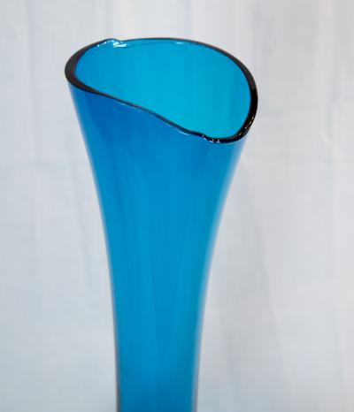 Joel Philip Myers Massive Blue Glass Elongated Vase