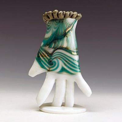 Joel Philip Myers White with Green Feathered Hand 1975