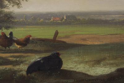 Johan Lodewijk Van Leemputten Countryside Fowl oil on panel c 1868 Johan Lodewijk Van Leemputten