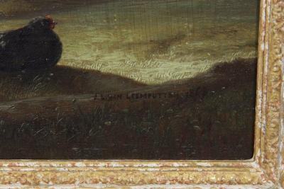 Johan Lodewijk Van Leemputten Countryside Fowl oil on panel c 1868 Johan Lodewijk Van Leemputten
