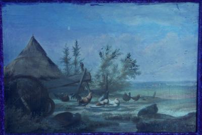 Johan Lodewijk Van Leemputten Countryside Fowl oil on panel c 1868 Johan Lodewijk Van Leemputten