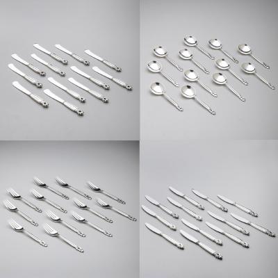 Johan Rohde George Jensen Sterling Silver Seven Piece Place Setting Flatware Service for 12