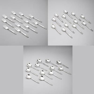 Johan Rohde George Jensen Sterling Silver Seven Piece Place Setting Flatware Service for 12