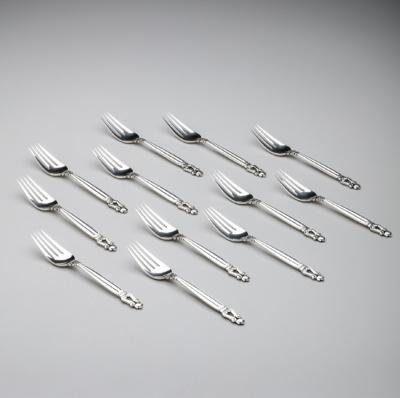 Johan Rohde George Jensen Sterling Silver Seven Piece Place Setting Flatware Service for 12