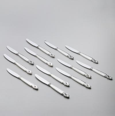 Johan Rohde George Jensen Sterling Silver Seven Piece Place Setting Flatware Service for 12