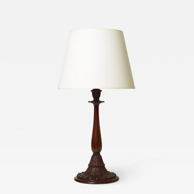 Johan Rohde Table lamp with finely carved details by Johan Rohde