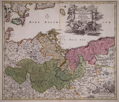 Johann Baptist Homann 18th Century Hand Colored Homann Map of Germany Including Frankfurt and Berlin