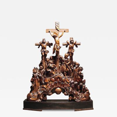Johann Benedikt Witz A magnificent carved pear wood group of the Crucifixion