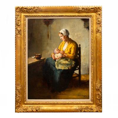 Johann Bernard de Hoog Mother and her Daughter Johann Bernard de Hoog