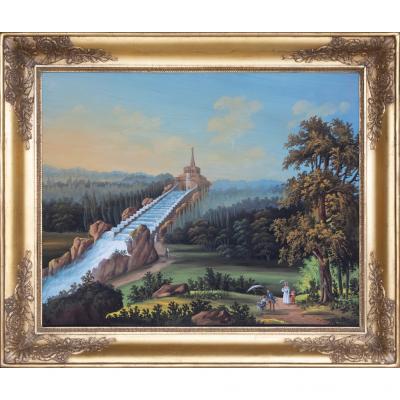 Johann Heinrich Martens FOUR VIEWS OF THE PALACE AND GARDENS AT BERGPARK WILHELMSH HE KASSEL GERMANY