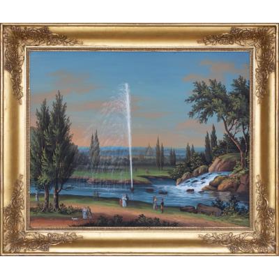 Johann Heinrich Martens FOUR VIEWS OF THE PALACE AND GARDENS AT BERGPARK WILHELMSH HE KASSEL GERMANY