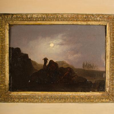 Johann Mongels Culverhouse Johann Mongels Culverhouse Dutch 1820 1891 Camel in Full Moon painting