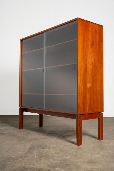 Johannes Aasbjerg Solid Finger Jointed Teak Display Cabinet with Glass Doors 60s