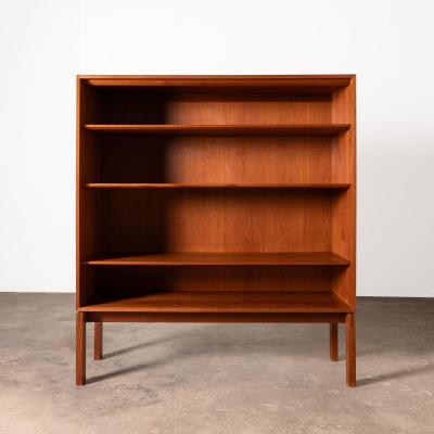 Johannes Aasbjerg Solid Finger Jointed Teak Display Cabinet with Glass Doors 60s