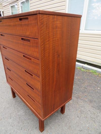 Johannes Andersen Handsome Danish Modern Teak Johannes Andersen Tall Dresser Mid Century