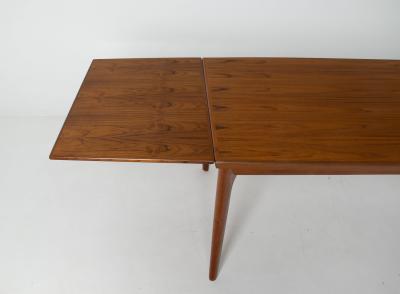 Johannes Andersen Johannes Andersen Danish Modern Teak Draw Leaf Dining Table