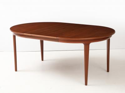 Johannes Andersen Johannes Andersen Danish Teak Dining Table With Two Leaves