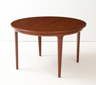 Johannes Andersen Johannes Andersen Danish Teak Dining Table With Two Leaves