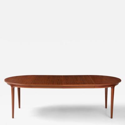 Johannes Andersen Johannes Andersen Danish Teak Dining Table With Two Leaves