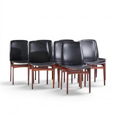 Johannes Andersen Johannes Andersen Style Mid Century Danish Rosewood Dining Chairs Set of 8