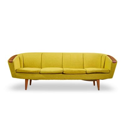Johannes Andersen Johannes Andersen Style Mid Century Norwegian Teak and Wool Sofa