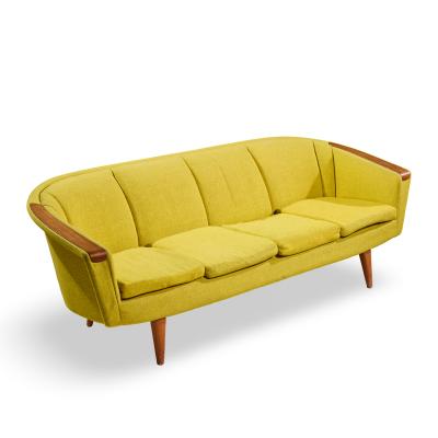 Johannes Andersen Johannes Andersen Style Mid Century Norwegian Teak and Wool Sofa