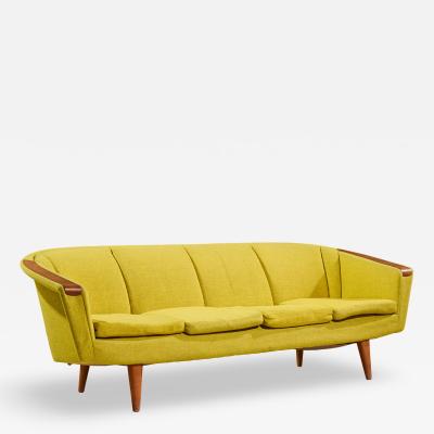 Johannes Andersen Johannes Andersen Style Mid Century Norwegian Teak and Wool Sofa