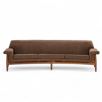 Johannes Andersen Johannes Andersen for Trensum Danish Teak Curved TV Sofa