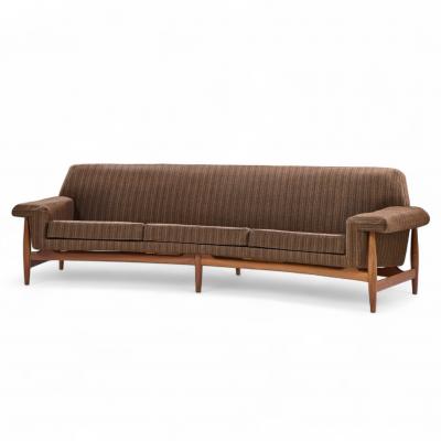 Johannes Andersen Johannes Andersen for Trensum Danish Teak Curved TV Sofa