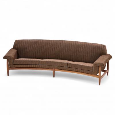 Johannes Andersen Johannes Andersen for Trensum Danish Teak Curved TV Sofa