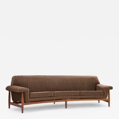 Johannes Andersen Johannes Andersen for Trensum Danish Teak Curved TV Sofa