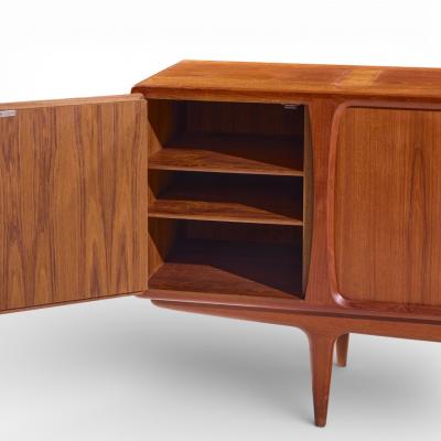 Johannes Andersen Johannes Andersen for Uldum Danish Teak Tambour Door Credenza with Hutch