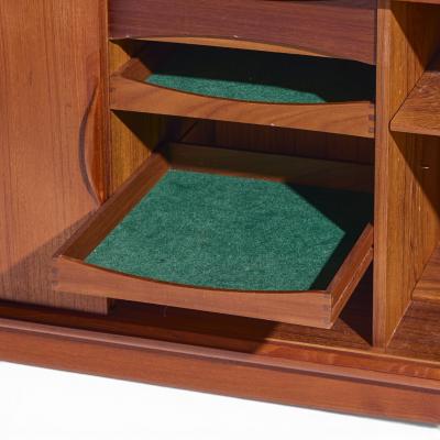 Johannes Andersen Johannes Andersen for Uldum Danish Teak Tambour Door Credenza with Hutch