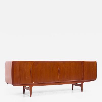 Johannes Andersen Johannes Andersen for Uldum Mid Century Danish Teak Tambour Door Credenza