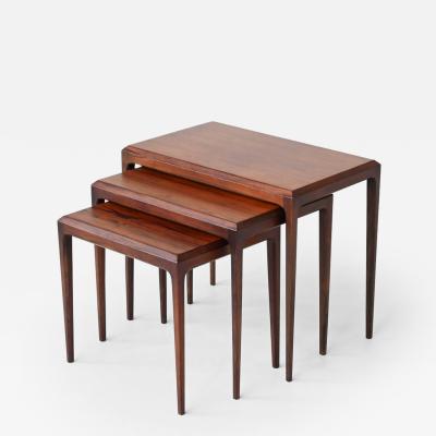 Johannes Andersen Johannes Andersen nesting tables in rosewood CFC Silkeborg Denmark 1960