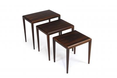 Johannes Andersen Rosewood Johannes Andersen for CF Christensen of Silkeborg Nesting Tables