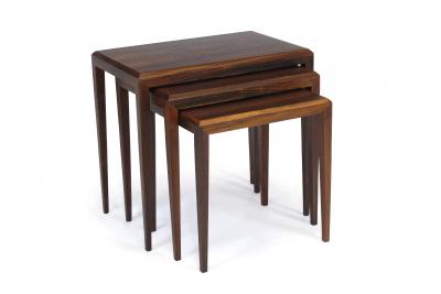 Johannes Andersen Rosewood Johannes Andersen for CF Christensen of Silkeborg Nesting Tables