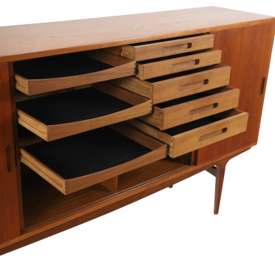 Johannes Andersen Spectacular Scandinavian Modern Cabinet w Bar Feature by Johannes Andersen