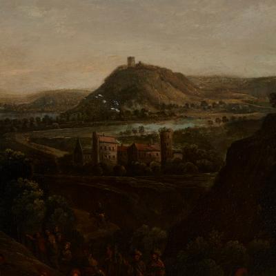 Johannes Jakob Hartmann Two oil on panel Old Master landscape paintings by Johannes Jakob Hartmann